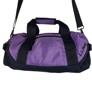 L.L. Bean Duffle Bag Purple Gym Travel Weekender Nylon Shoulder Strap Carry On